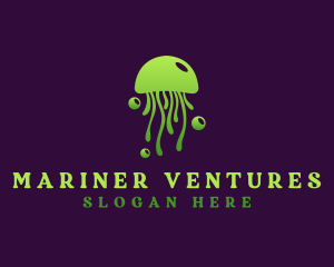 Bubble Marine Jellyfish logo design