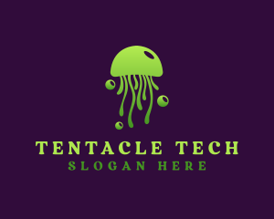 Tentacle - Bubble Marine Jellyfish logo design