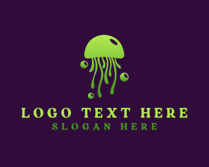 Bubble Marine Jellyfish logo design