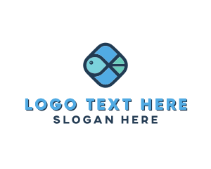 Blue Square - Aquatic Fish logo design