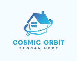 House Pressure Wash Orbit logo design