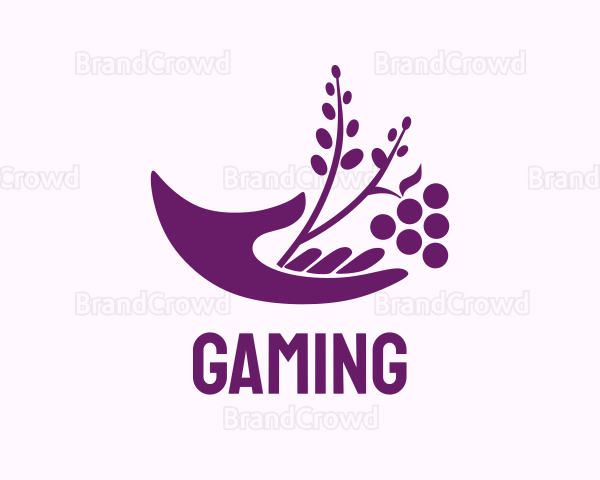 Hand Grape Plant Logo