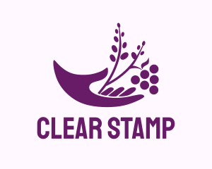 Hand Grape Plant  logo design