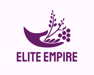 Hand Grape Plant  logo design