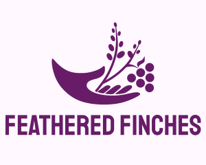 Hand Grape Plant  logo design