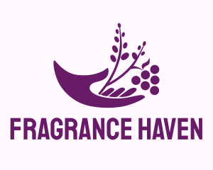 Hand Grape Plant  logo design