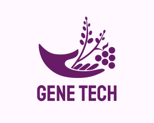 Hand Grape Plant  logo design