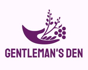 Hand Grape Plant  logo design