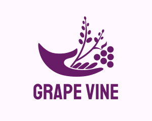 Grape - Hand Grape Plant logo design