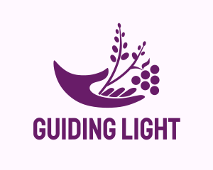 Hand Grape Plant  logo design