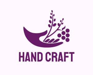 Hand - Hand Grape Plant logo design