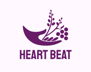 Hand Grape Plant  logo design