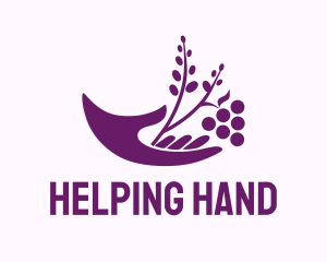 Hand - Hand Grape Plant logo design