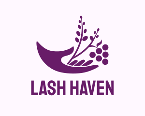 Hand Grape Plant  logo design