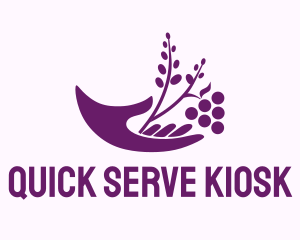 Hand Grape Plant  logo design