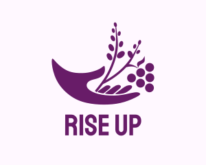 Hand Grape Plant  logo design