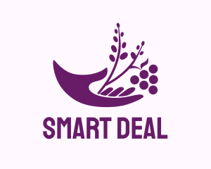 Hand Grape Plant  logo design