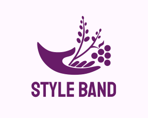 Hand Grape Plant  logo design