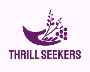 Hand Grape Plant  logo design