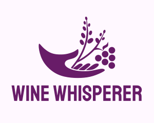 Sommelier - Hand Grape Plant logo design