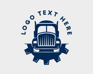 Delivery - Cargo Gear Transport Truck logo design