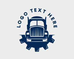 Forwarding - Cargo Gear Transport Truck logo design