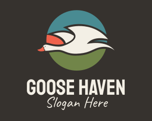 Flying Goose Badge logo design