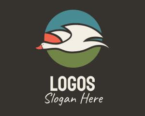 Nature Reserve - Flying Goose Badge logo design