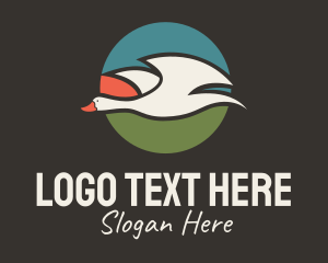 Poultry - Flying Goose Badge logo design