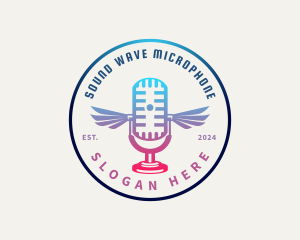 Wings Dj Microphone logo design