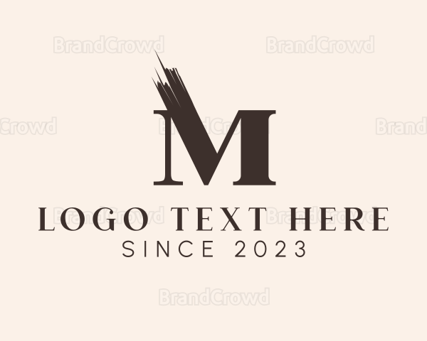 Modern Brush Letter M Logo