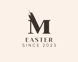 Painter - Modern Brush Letter M logo design