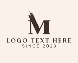 Advisory - Modern Brush Letter M logo design