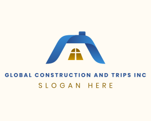 House Roofing Construction logo design