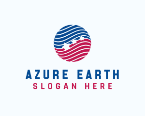 Patriotic American Globe logo design