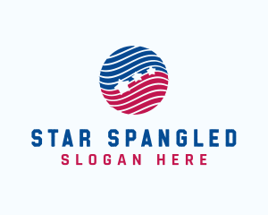 Patriotic American Globe logo design