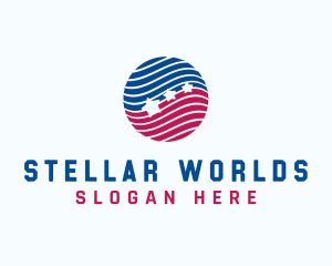 Patriotic American Globe logo design