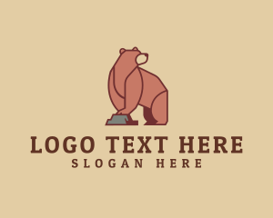 Zoo - Standing Big Bear logo design