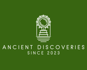 Archaeologist - Ancient Aztec Temple logo design