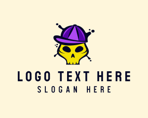 Skateboarding - Skull Graffiti Cap logo design