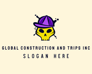Halloween - Skull Graffiti Cap logo design