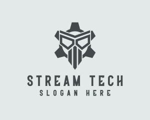 Streamer - Gear Streamer Skull logo design