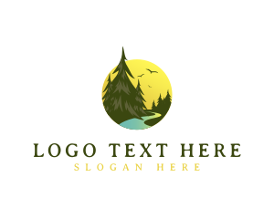 Woods - Pine Tree River logo design