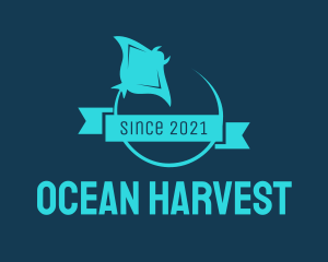 Aquaculture - Stingray Fish Banner logo design