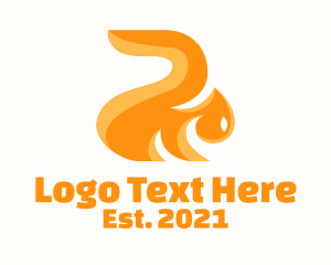 Forest Animal - Orange Silhouette Squirrel logo design