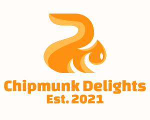 Chipmunk - Orange Silhouette Squirrel logo design