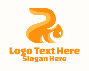 Orange Silhouette Squirrel  Logo