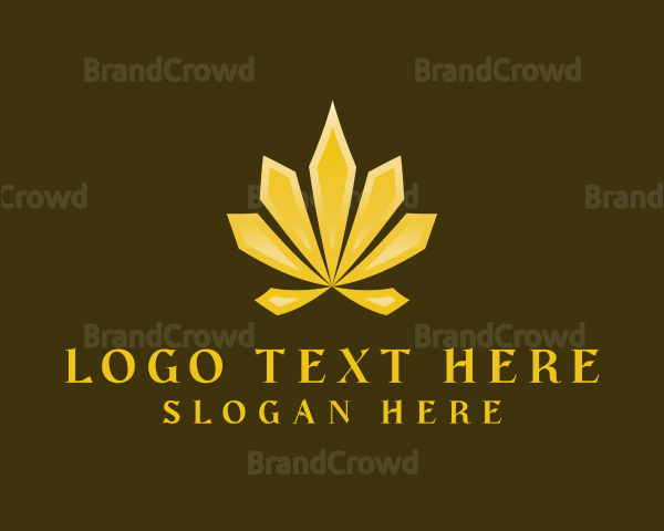 Golden Cannabis Weed Logo