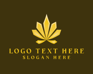 Weed - Golden Cannabis Weed logo design