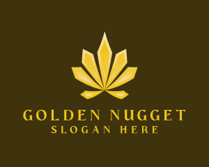 Golden Cannabis Weed logo design